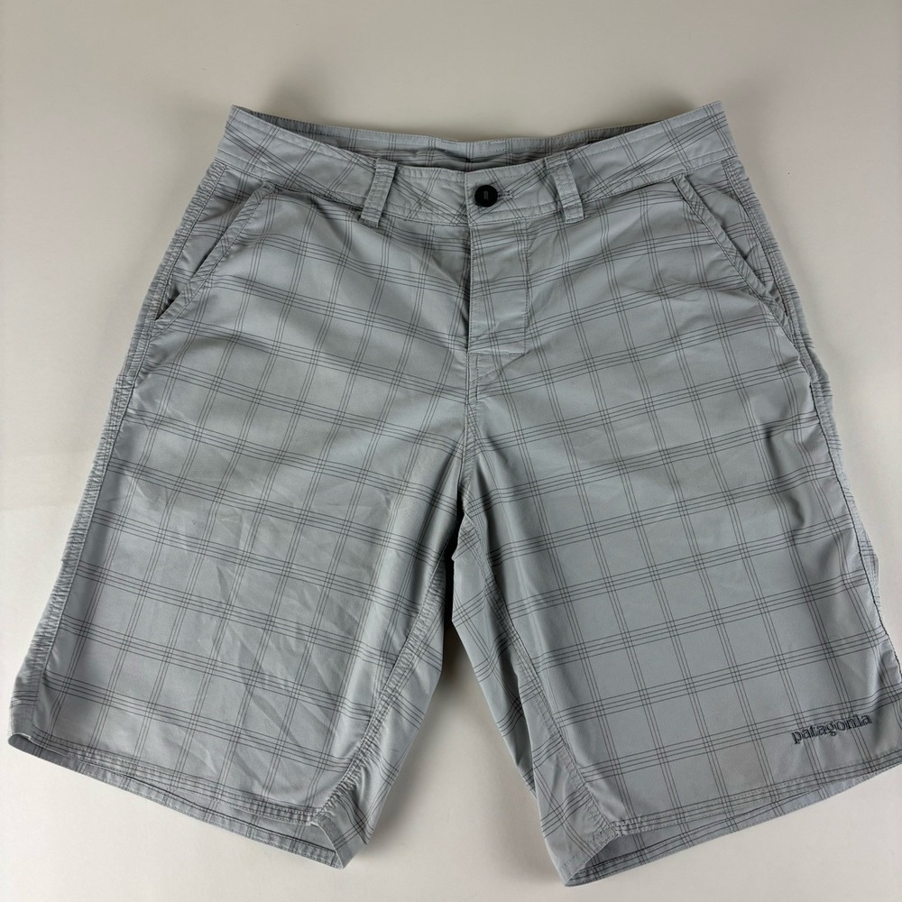 Patagonia Plaid Mens Size 32 Button Fly‎ Outdoor Polyester Blend Cienega Shorts